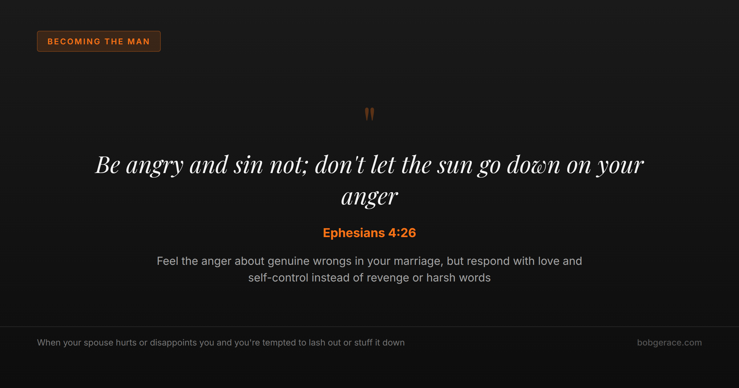 Biblical guidance on righteous anger in marriage - Be angry and sin not from Ephesians 4:26 with marriage coaching advice
