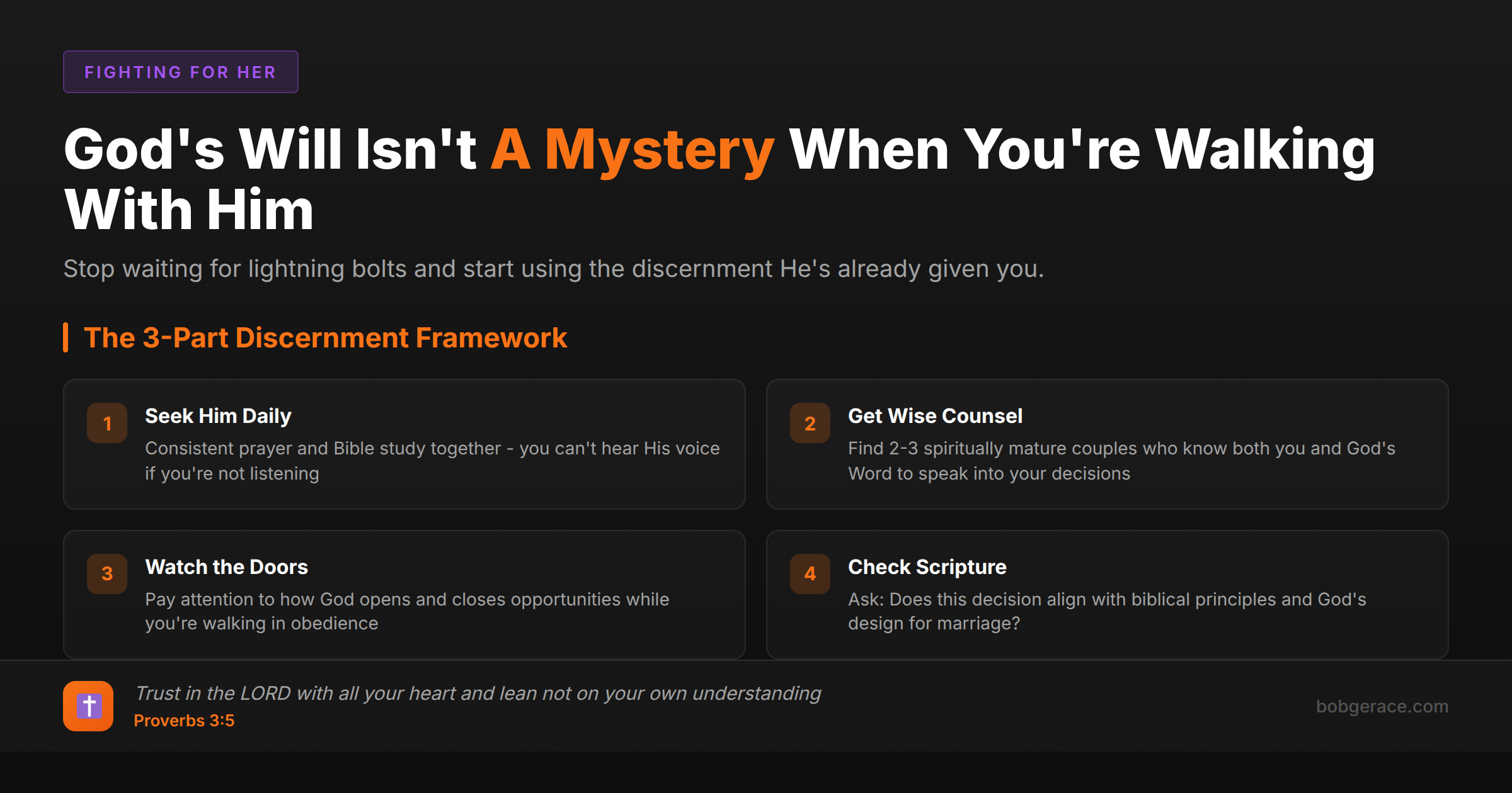 Marriage coaching framework for discerning God's will in marriage decisions with biblical principles and action steps