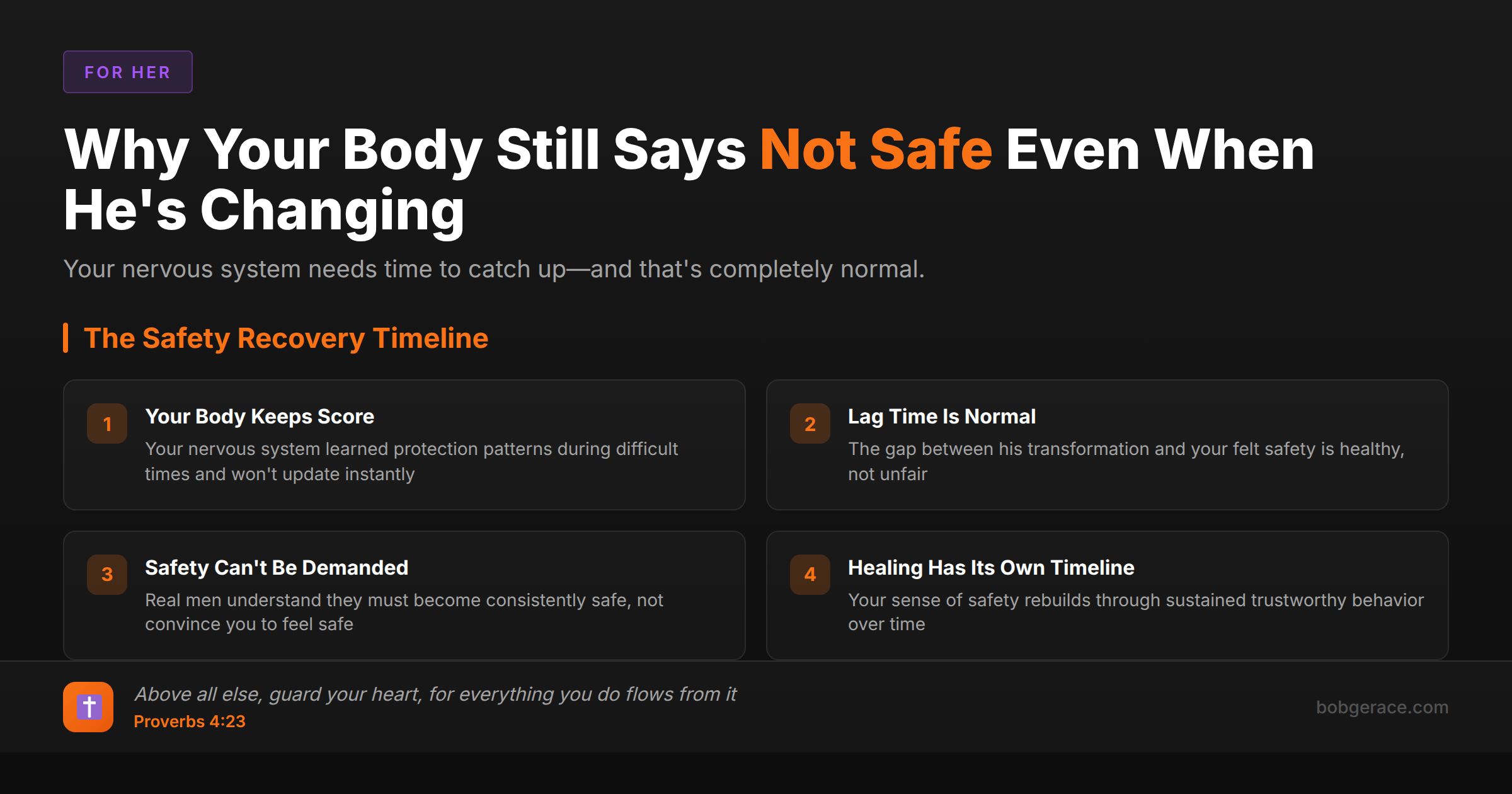 Marriage coaching advice for wives about why they still feel unsafe even when their husband is working hard to change and improve