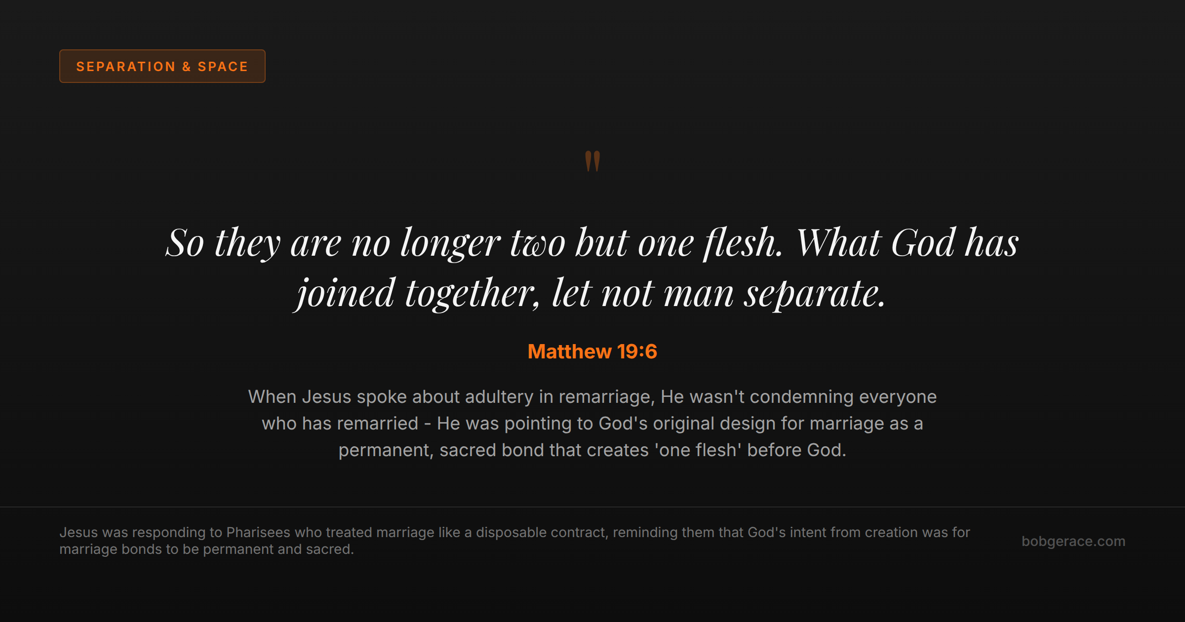 Marriage coaching image explaining Jesus' teaching about adultery in Matthew 19, emphasizing marriage as sacred covenant not contract