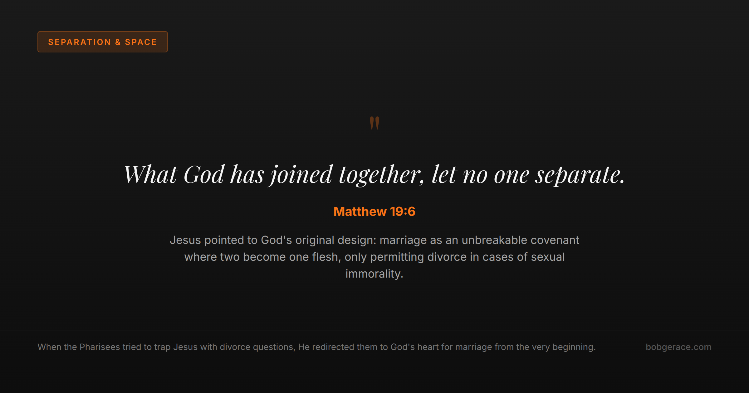 Biblical marriage coaching image explaining what Jesus actually taught about divorce and God's design for marriage covenant
