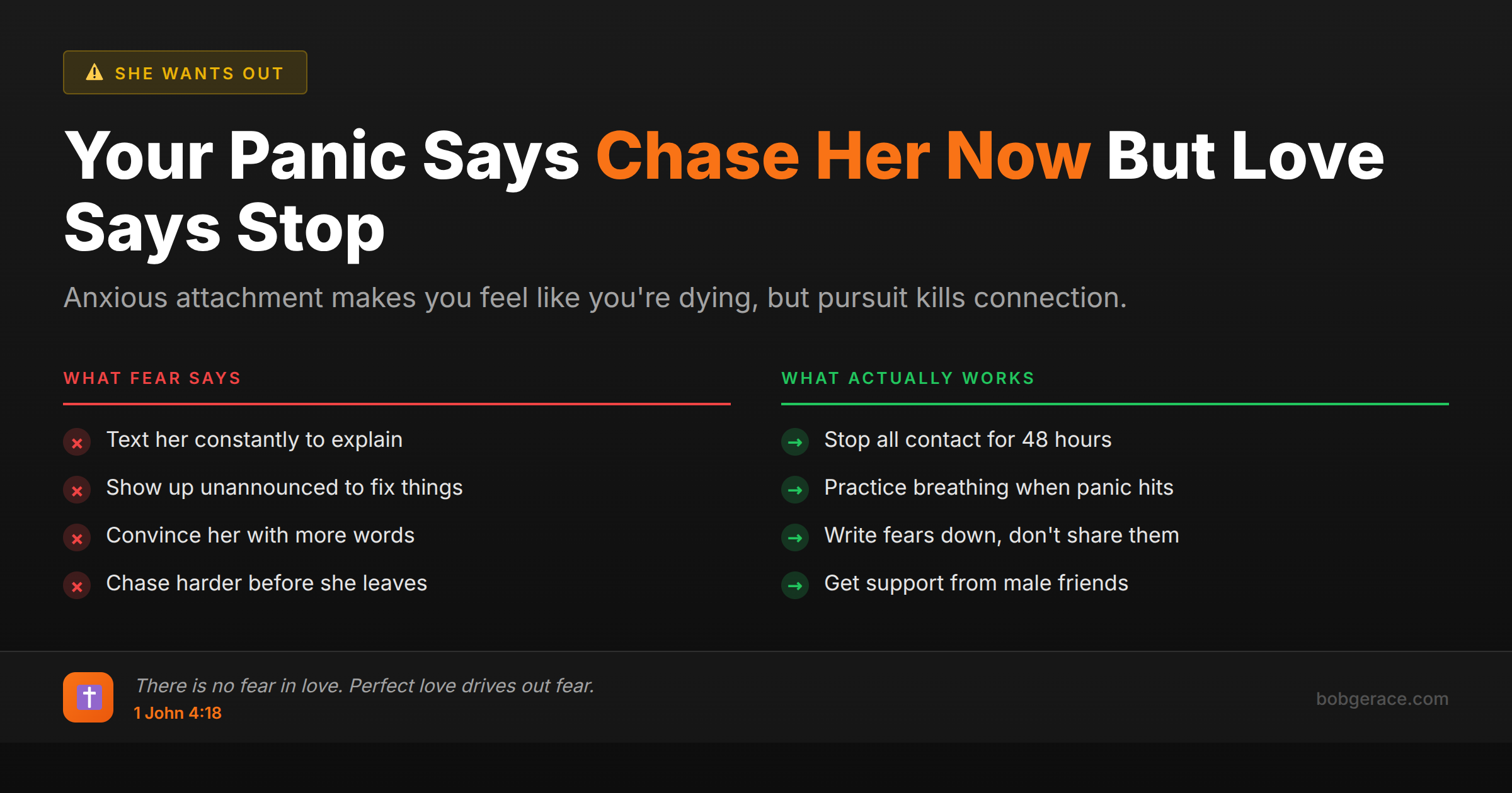 Marriage coaching advice comparing anxious attachment behaviors versus healthy responses when wife pulls away