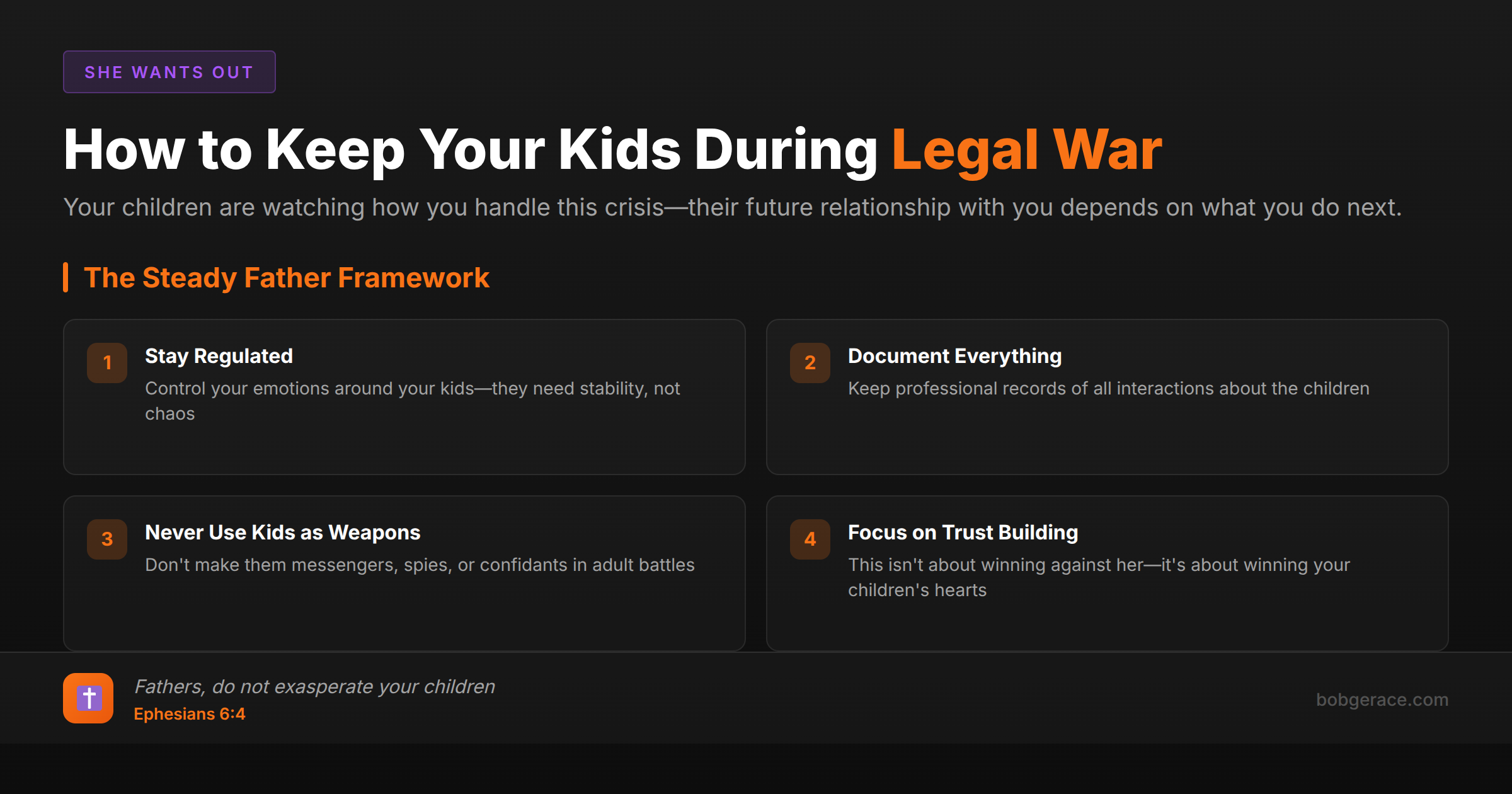 Marriage coaching advice for fathers navigating legal conflict while maintaining strong relationships with their children during divorce proceedings