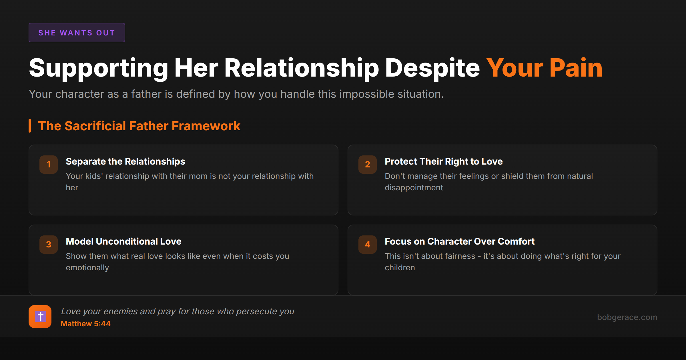 Marriage coaching advice for fathers on supporting children's relationship with their mother during separation or divorce