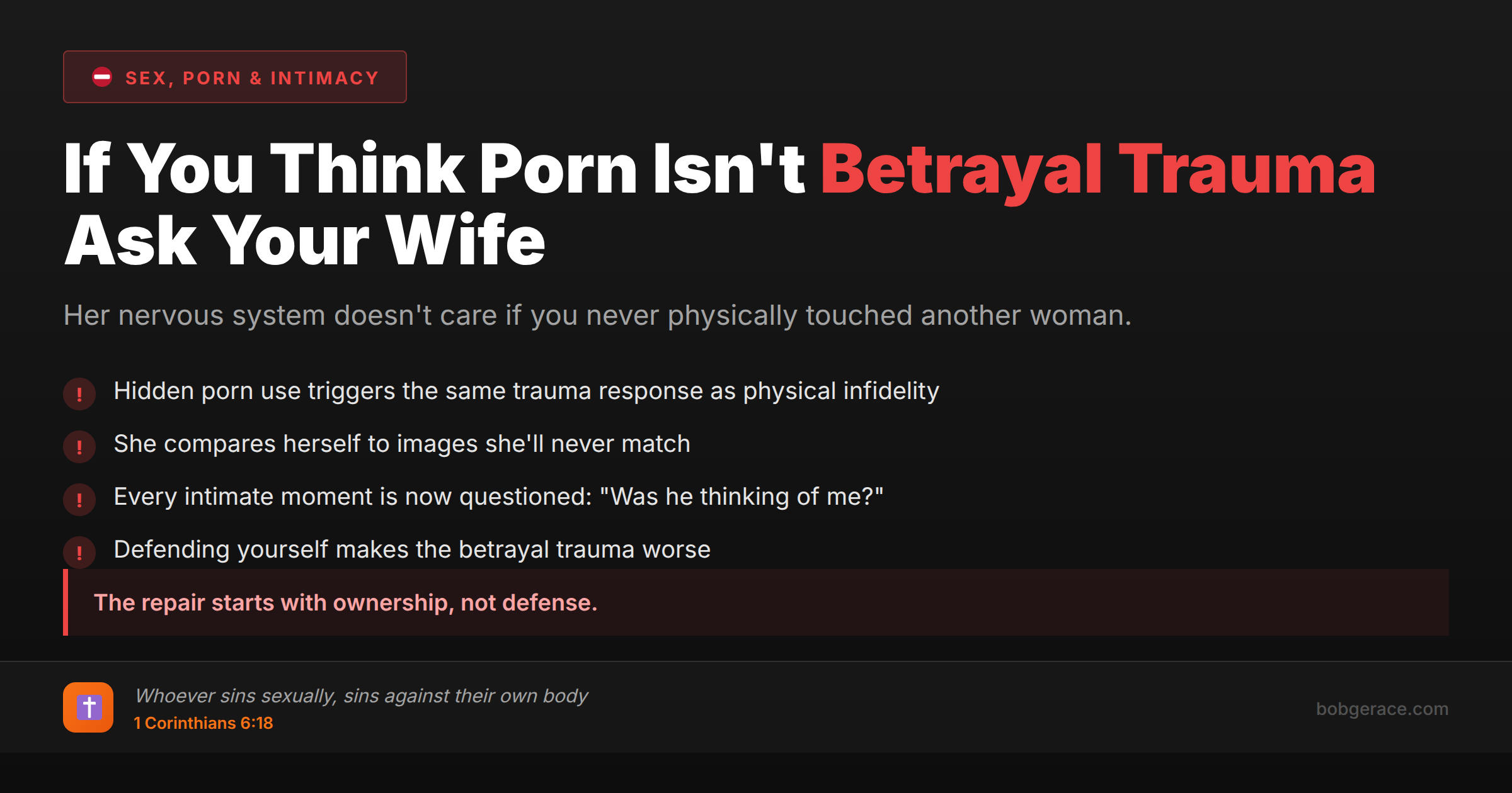 Warning signs that porn use causes betrayal trauma in marriage - marriage coaching advice for husbands