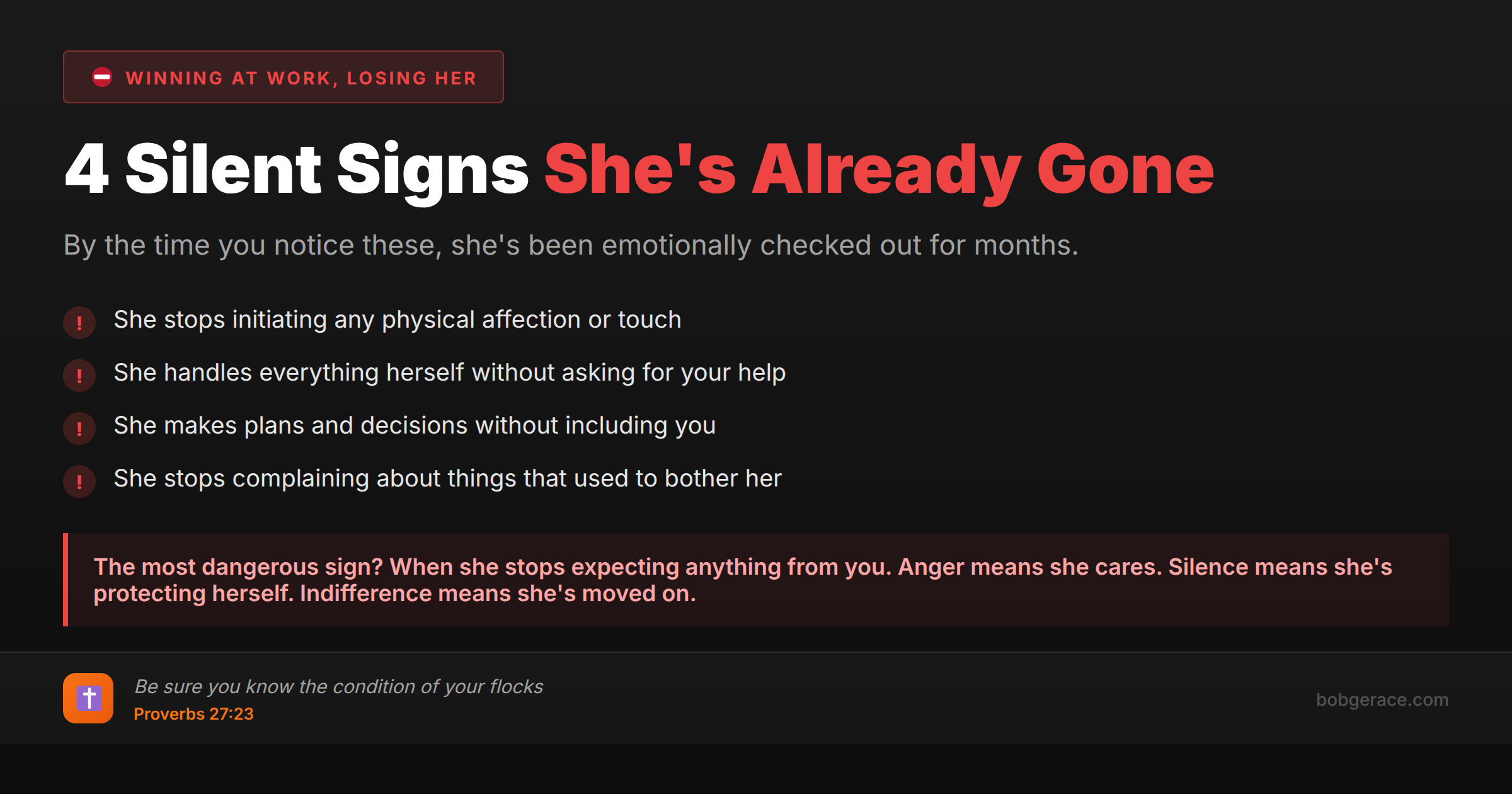 Warning signs that your wife is unhappy in marriage - early indicators of emotional disconnection